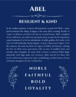 Abel name meaning gift print in deep blue