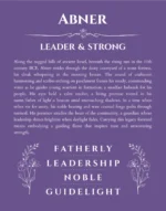 Abner custom name art showing meaning and origin in purple