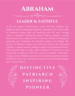Abraham personalized name print with origin and traits in pink