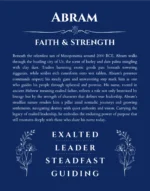 Abram name origin print with meaning and traits in deep blue