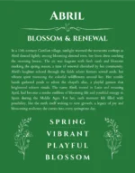 Abril custom name meaning print in dark green