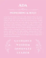 Ada name meaning wall art by Get Your Story in light pink