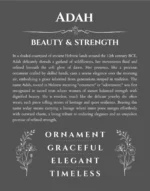 Adah personalized name print with origin and traits in gray