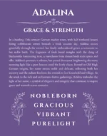 Adalina personalized wall art with the story of your name in purple