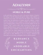 Adalynn personalized name meaning print in light purple
