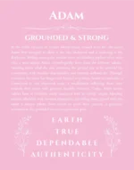 Adam name meaning gift print in light pink