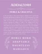 Addalynn personalized name meaning print in light purple