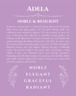 Adela name meaning wall art by Get Your Story in light purple