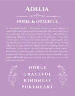 Adelia name meaning wall art by Get Your Story in light purple