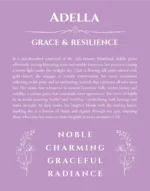 Adella custom name meaning print in light purple