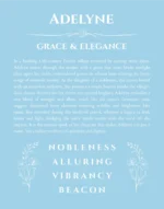 Adelyne name meaning wall art by Get Your Story in light blue
