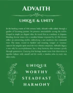 Advaith personalized wall art with the story of your name in dark green