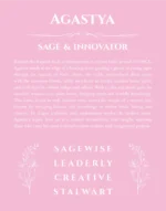 Agastya personalized wall art with the story of your name in light pink