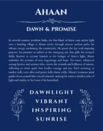 Ahaan personalized name print with origin and traits in deep blue