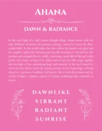 Ahana custom name meaning print in pink