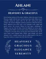 Ahlani name origin print with meaning and traits in deep blue