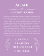 Ailani personalized name print with origin and traits in light purple