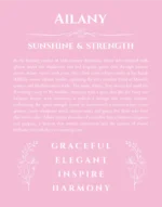Ailany personalized wall art with the story of your name in light pink