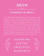 Ailyn custom name art showing meaning and origin in pink