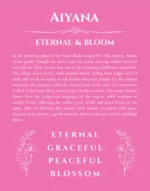 Aiyana name origin print with meaning and traits in pink