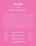 Akari name origin print with meaning and traits in pink