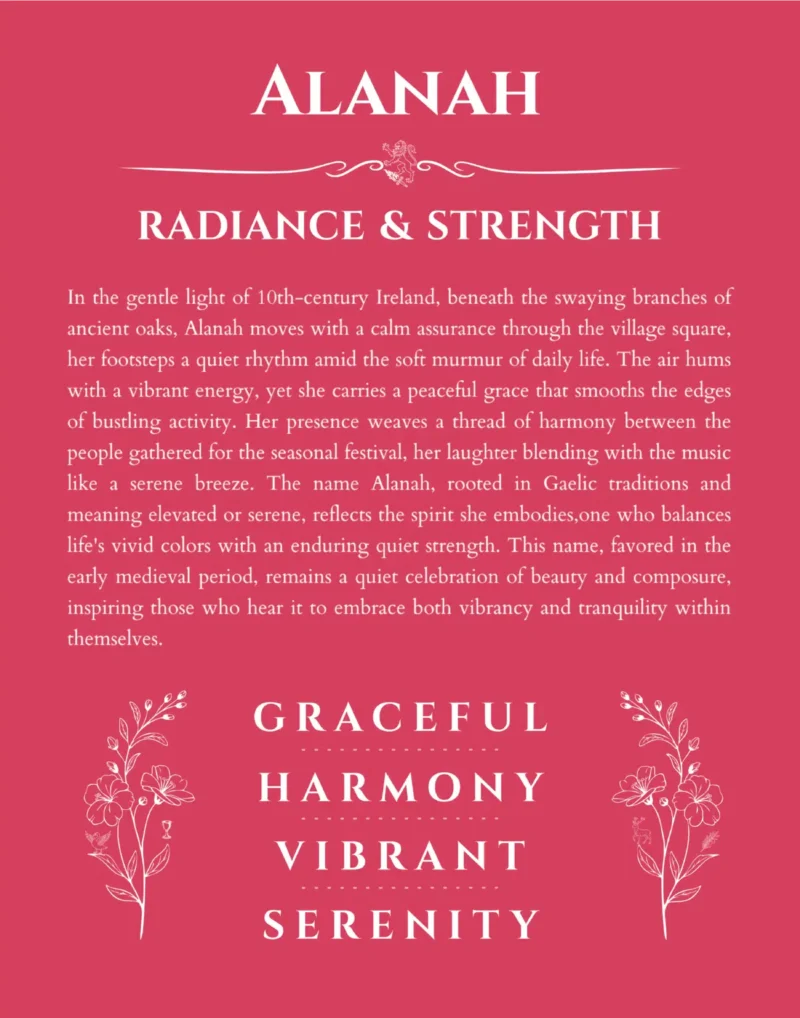 Alanah custom name meaning print in red