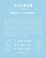Alastair custom name meaning print in light blue
