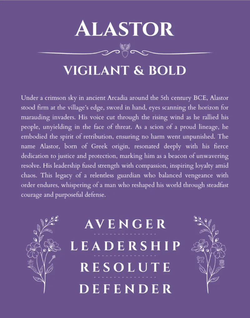 Alastor custom name print for wall display in purple