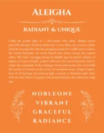 Aleigha custom name meaning print in orange