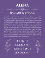 Alena name meaning gift print in purple