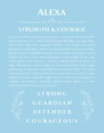 Alexa name meaning wall art by Get Your Story in light blue