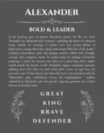 Alexander custom name art showing meaning and origin in gray
