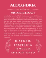 Alexandria name origin print with meaning and traits in red