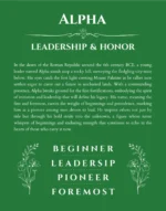 Alpha personalized name meaning print in dark green