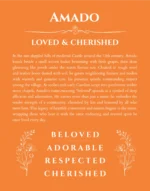 Amado personalized name print with origin and traits in orange