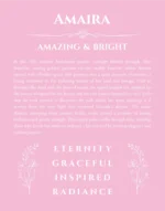 Amaira personalized wall art with the story of your name in light pink