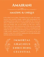 Amairani personalized name art with origin story in orange