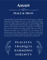 Aman name origin print with meaning and traits in deep blue