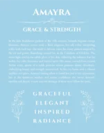 Amayra personalized wall art with the story of your name in light blue
