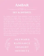 Ambar personalized name print with origin and traits in light pink