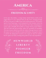 America name origin print with meaning and traits in pink
