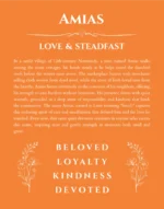 Amias name meaning gift print in orange