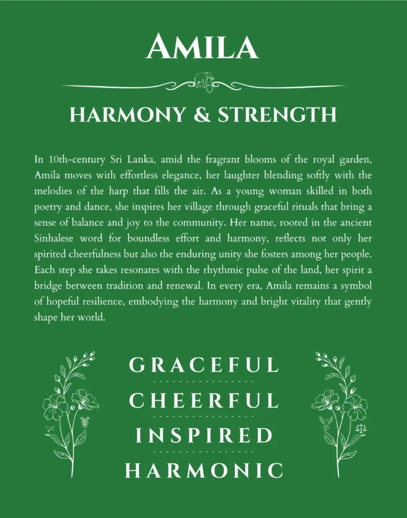 Amila personalized name meaning print in dark green