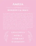Amilia custom name print for wall display in light pink