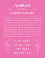 Amirah name meaning gift print in pink
