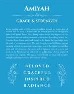 Amiyah personalized wall art with the story of your name in blue