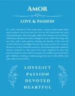 Amor custom name art showing meaning and origin in blue