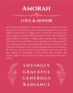 Amorah personalized name print with origin and traits in red