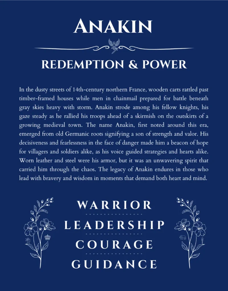 Anakin custom name print for wall display in deep blue