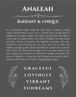 Analeah name meaning wall art by Get Your Story in gray